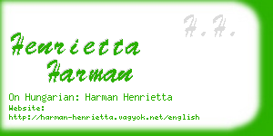 henrietta harman business card